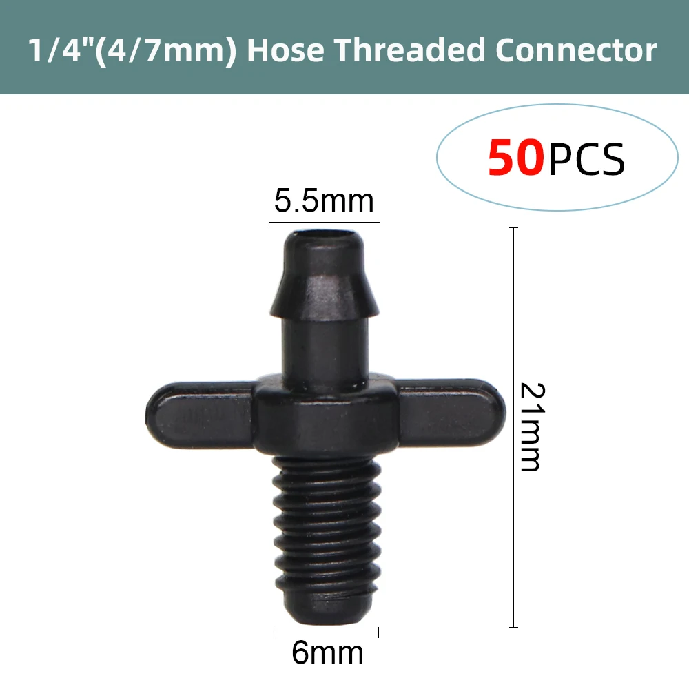 50-1500PCS 1/4 Inch Dripper Watering Tee Connector Joint Drip Irrigation Greenhouse Garden Tools Repair Fitting for 4/7mm Hose