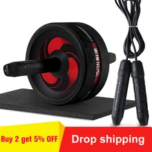 Новое 2 в 1 Ab ролик и Скакалка без шума колесо Ab ролик с ковриком для рук талии упражнения на ногах оборудование для тренажерного зала фитнеса