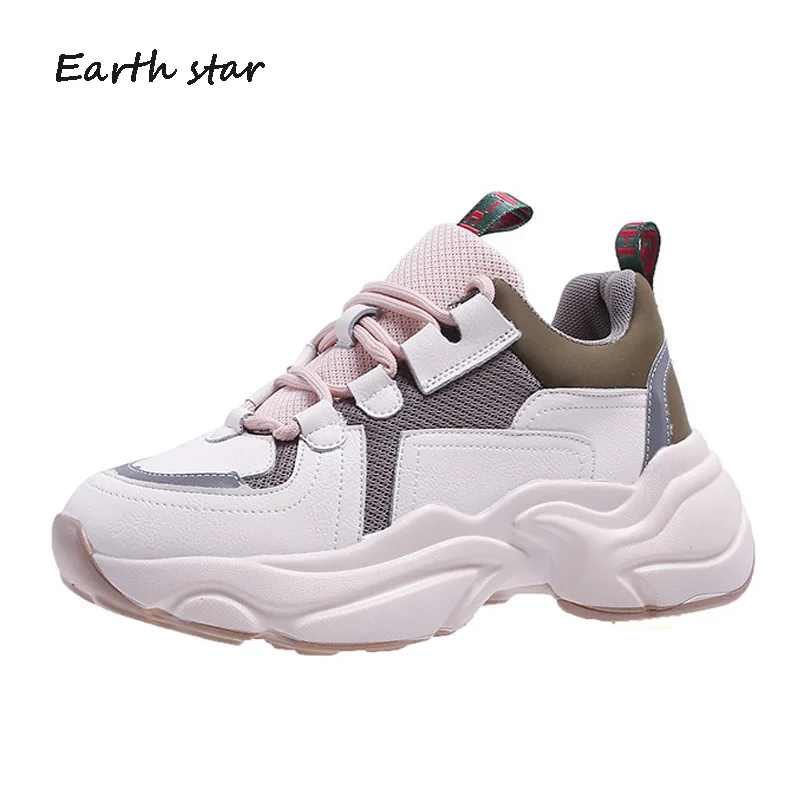 Женские кроссовки на платформе zapatos de mujer повседневные белые толстой подошве