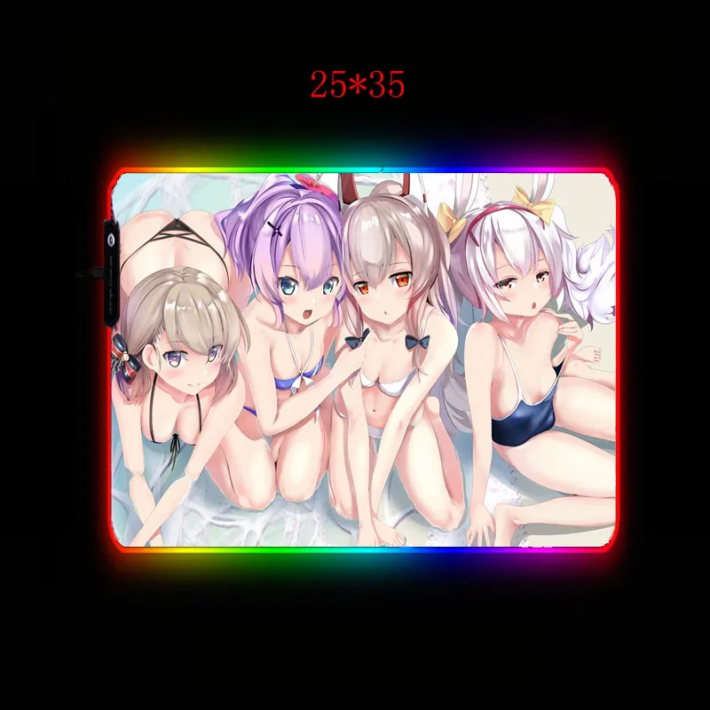 Большой игровой коврик для мыши Mairuige с аниме сексуальной девушкой RGB