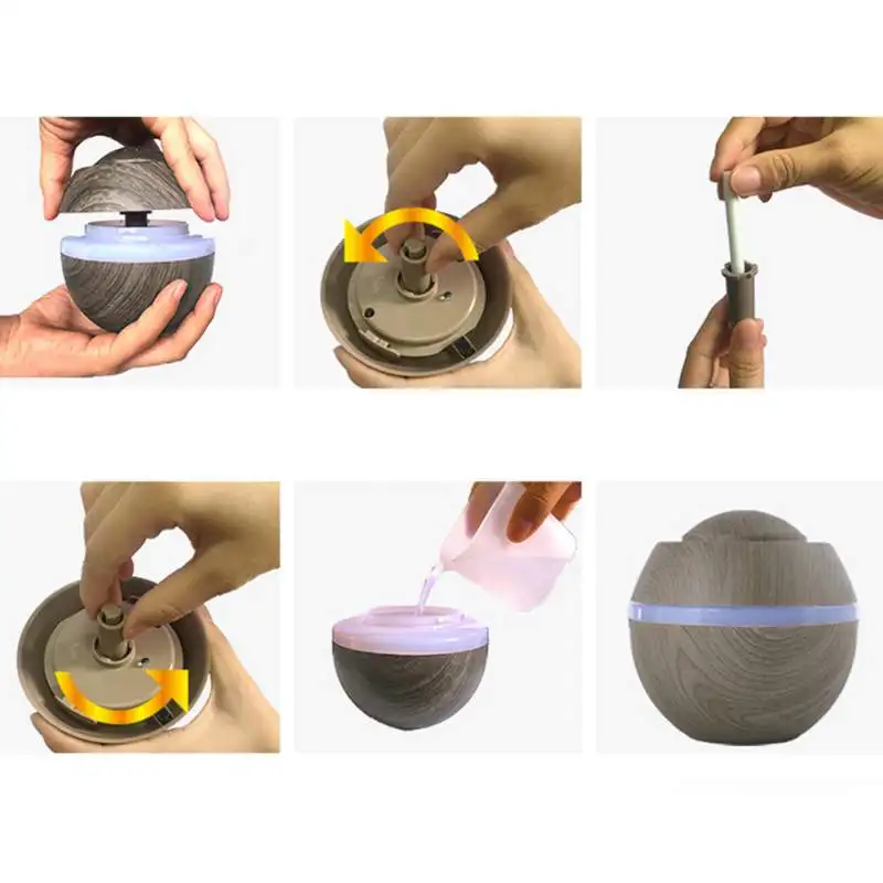 500ML Ultrasonic Air Humidifier Aroma Essential Oil Diffuser for Home Car Office USB Fogger Mist Maker with LED Night Lamp
