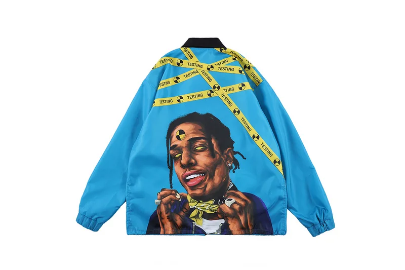 A$ AP куртка с принтом Rocky Testing для женщин и мужчин, ветровка на пуговицах, одежда в стиле хип-хоп, мужские повседневные куртки и пальто