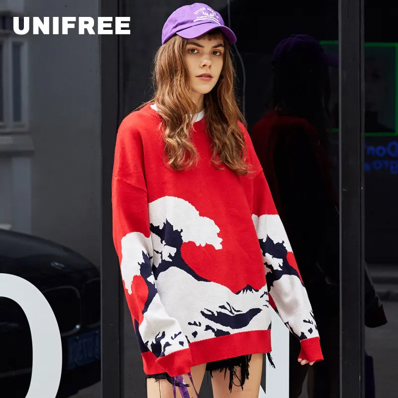 UNIFREE 2019 Осенне-зимний новое поступление свитер женский в уличном стиле трендовый