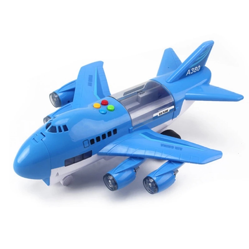 

Hot 2Pcs Music Story Simulation Track Inertia Children'S Toy Aircraft Large Size Passenger Plane Kids Airliner Toy Car - Blue &