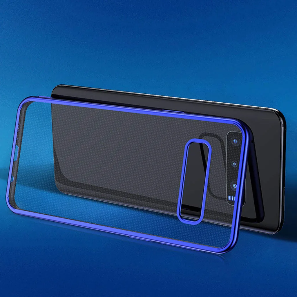 For Samsung S10 Plus Shockproof Bumper Transparent Silicone Phone case Portable Half Wrapped Phone Cases Anti-scratch Phone Case