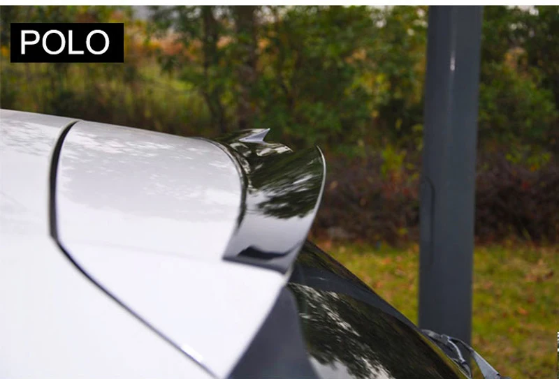Для Volkswagen VW Polo спойлер 2010- ABS пластик глянцевый черный задний спойлер на крышу крыло багажника губы загрузки крышка автомобиля Стайлинг 3 шт