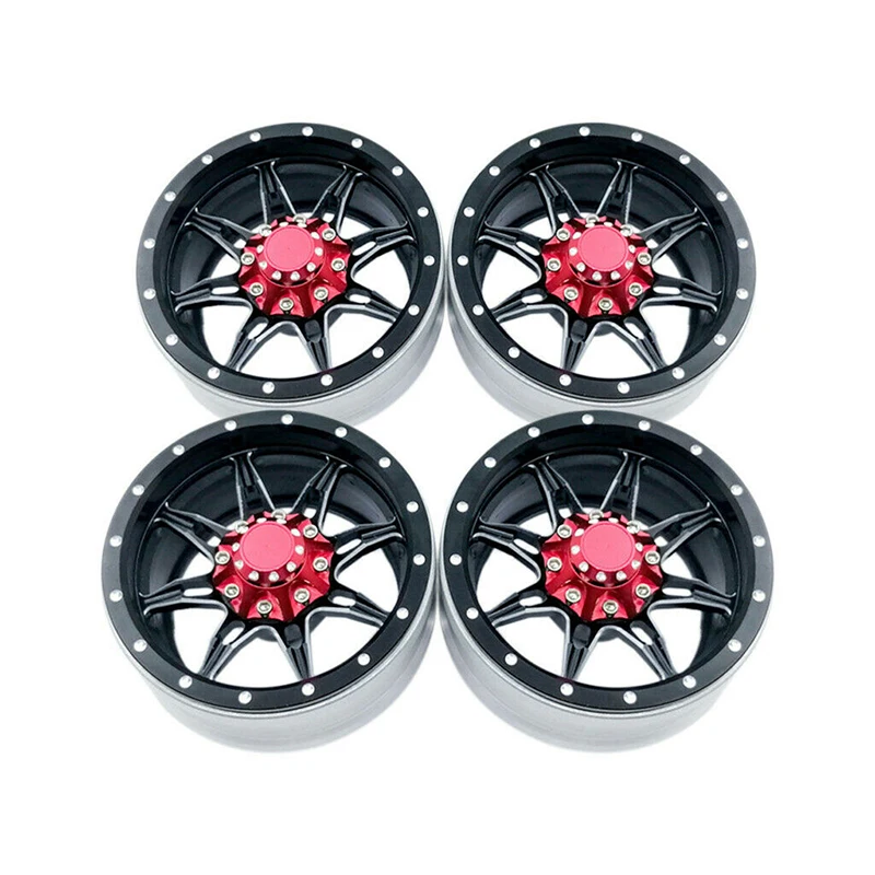 

4pcs 1.9in Metal Alloy Wheel Rim Shock Proof For 1/10 Trx4 HSP SCX10 D90 RC Car