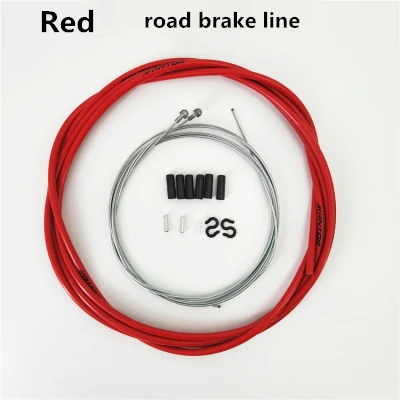 red road brake MTB тормоз для дорожного велосипеда кабель провод 4 цвета велосипедный кабель для переключения MTB велосипедный сдвиг провод тормозной линии 2/2. 5 метров труба велосипедная часть - Цвет: red road brake