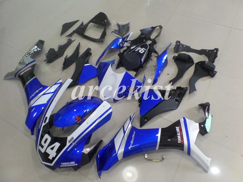 Литьевая форма) ABS Полный обтекатели комплект подходит для YZF-R1 15 16 17 18 r1 синий белый черный