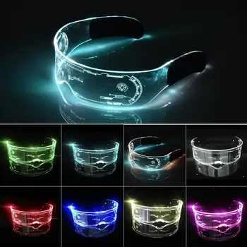 

Colorful LED Glasses Cheap Light up Rave DJ Bright Costume Party Glasses Luminous Rave Night Glasses Decoration Halloween