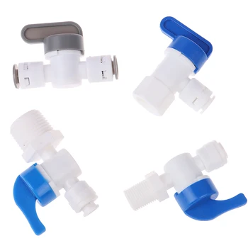 

1/4" 1/2" Inline Tube Tap Shut Off Ball Valve Quick Fitting Connection Aquarium RO Water Filter Reverse Osmosis System