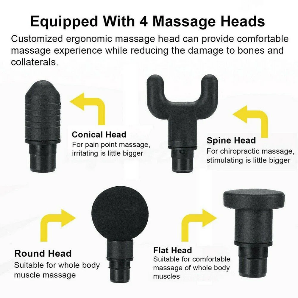 Percussion Massage Guns Tool 4 Heads 30 Speeds Vibration Muscle Body Therapy Massager LBShipping