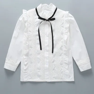 White Blouse Комплекты одежды для девочек; коллекция года; осенние пальто+ юбки; комплект из 2 предметов; Повседневная осенняя одежда для подростков; Возраст 8-10 лет - Цвет: White Blouse