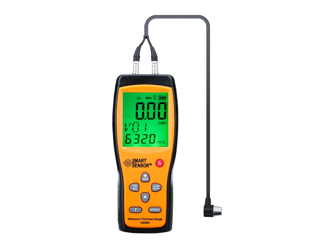 SH-CHEN LCD Digital Thickness Gauge Tester AS850 1.2 to 220MM Sound Velocity Meter for Steel Aluminium Plate Lab Instruments 