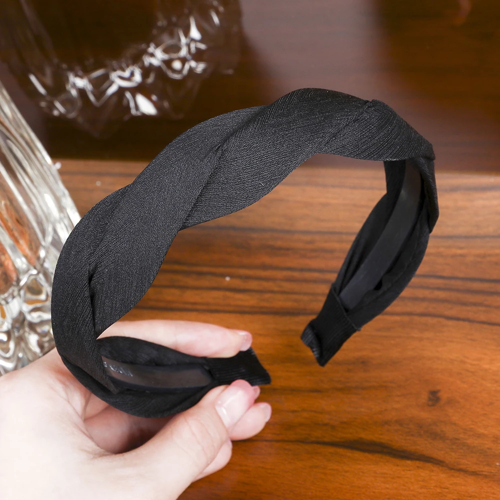 Leveo Twist Hairband для женщин Глянцевая s-образная головная повязка для волос ободок для девочек Новые плетеные головные повязки обруч для волос аксессуары