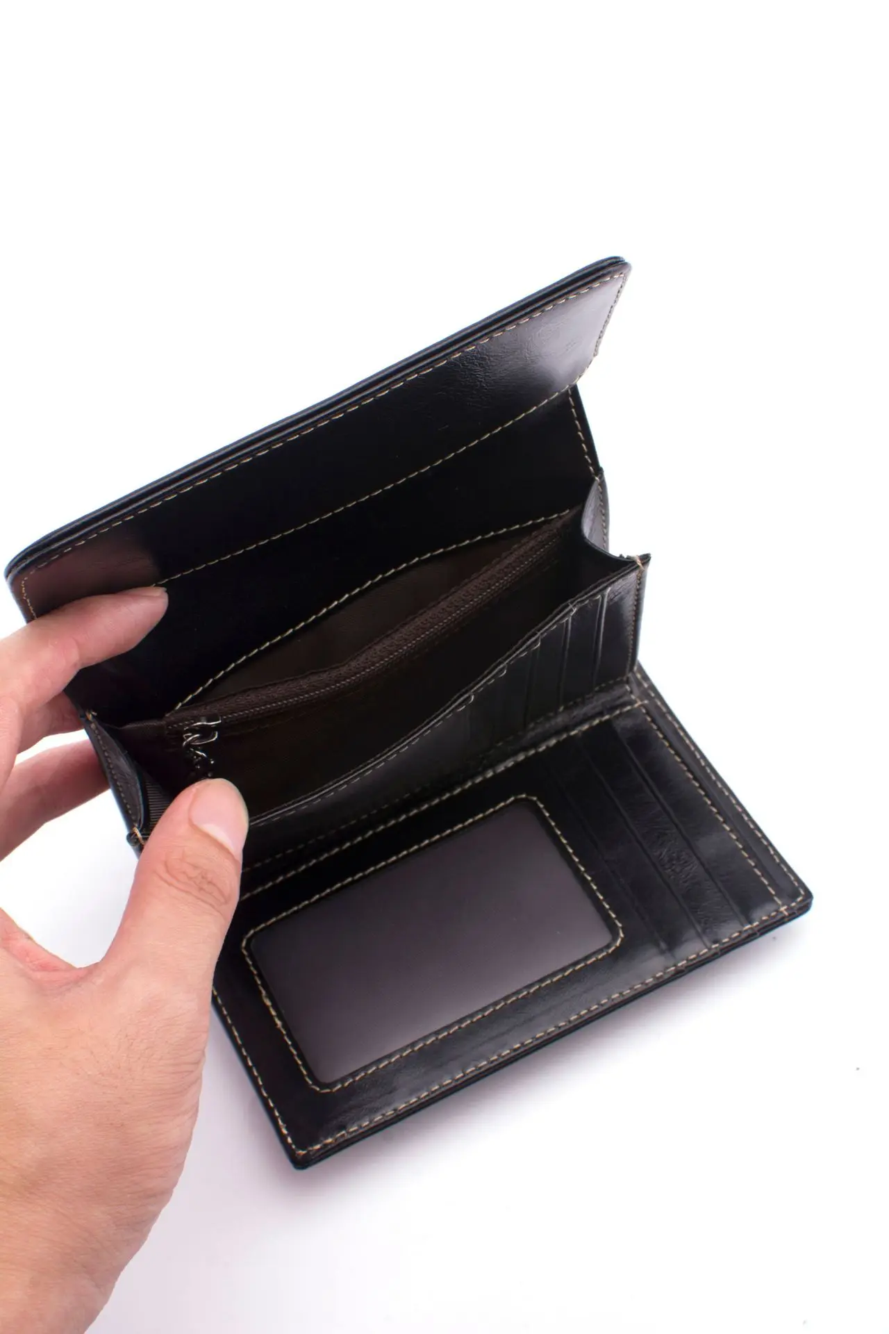 

Europe And America Style Multi-functional First Layer Oil Wax Leather Card Bit More Women's Wallet Women's Wallet Clutch Bag