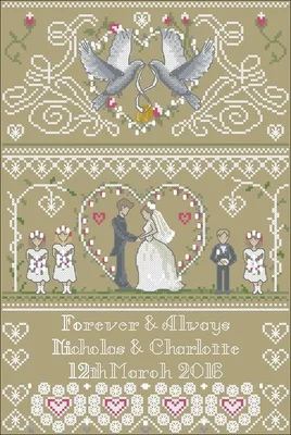 10-magazine-wedding anniversary 2 Cross Stitch 11CT 14CT 18CT DIY Kits Embroidery Needlework Sets | Дом и сад