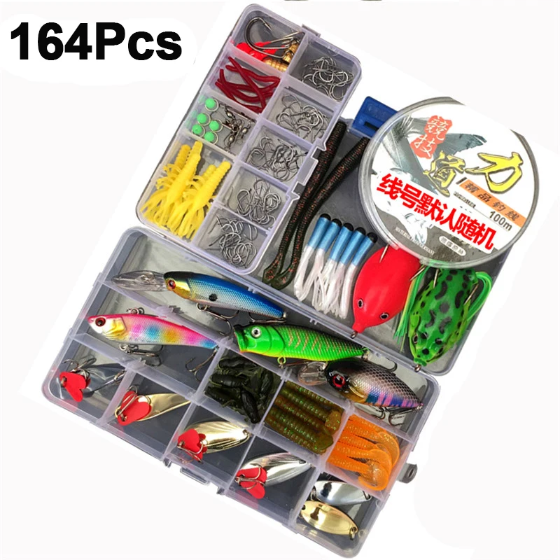 164pcs Новые рыболовные приманки Наборы 104/106/109/122/142/166/240/280 шт VIB мягкие приманки Minnow, приманка для рыбалки, набор для рыбалки со лески Pilers с коробкой - Цвет: 164pcs