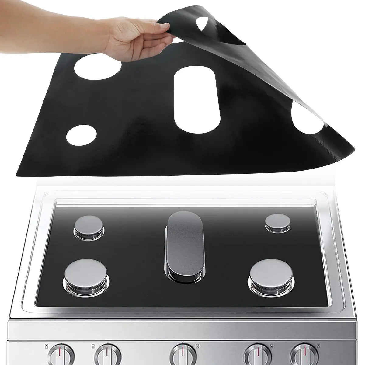 Stove Top Burner Covers Reusable Thick Gas Range Protectors Non-stick Liner Heat Resistant Protector Cookware Parts | Дом и сад