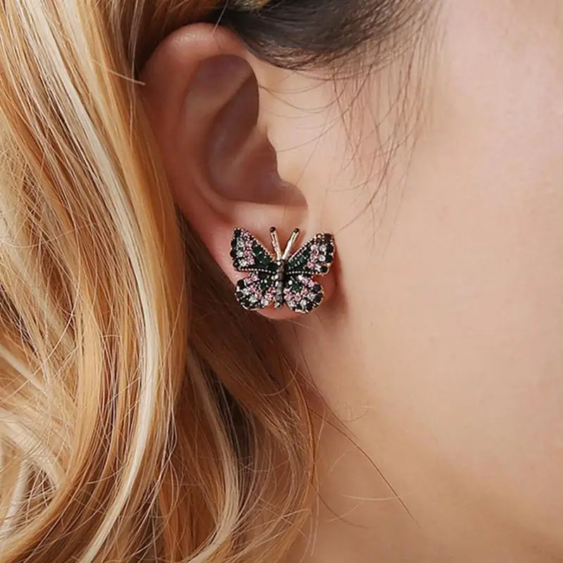 Корейская версия самых продаваемых креативных сережек маленькие свежие милые серьги-бабочки женский темперамент личности короткие