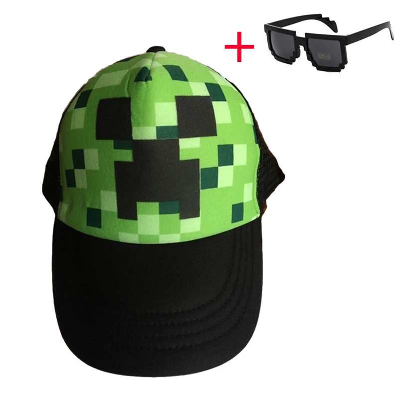 

New 2019 black Minecraft Cap Kids Teenage Summer Sun Hats Caps Cartoon My World Baseball Snapback Hats Children's Birthday Gift