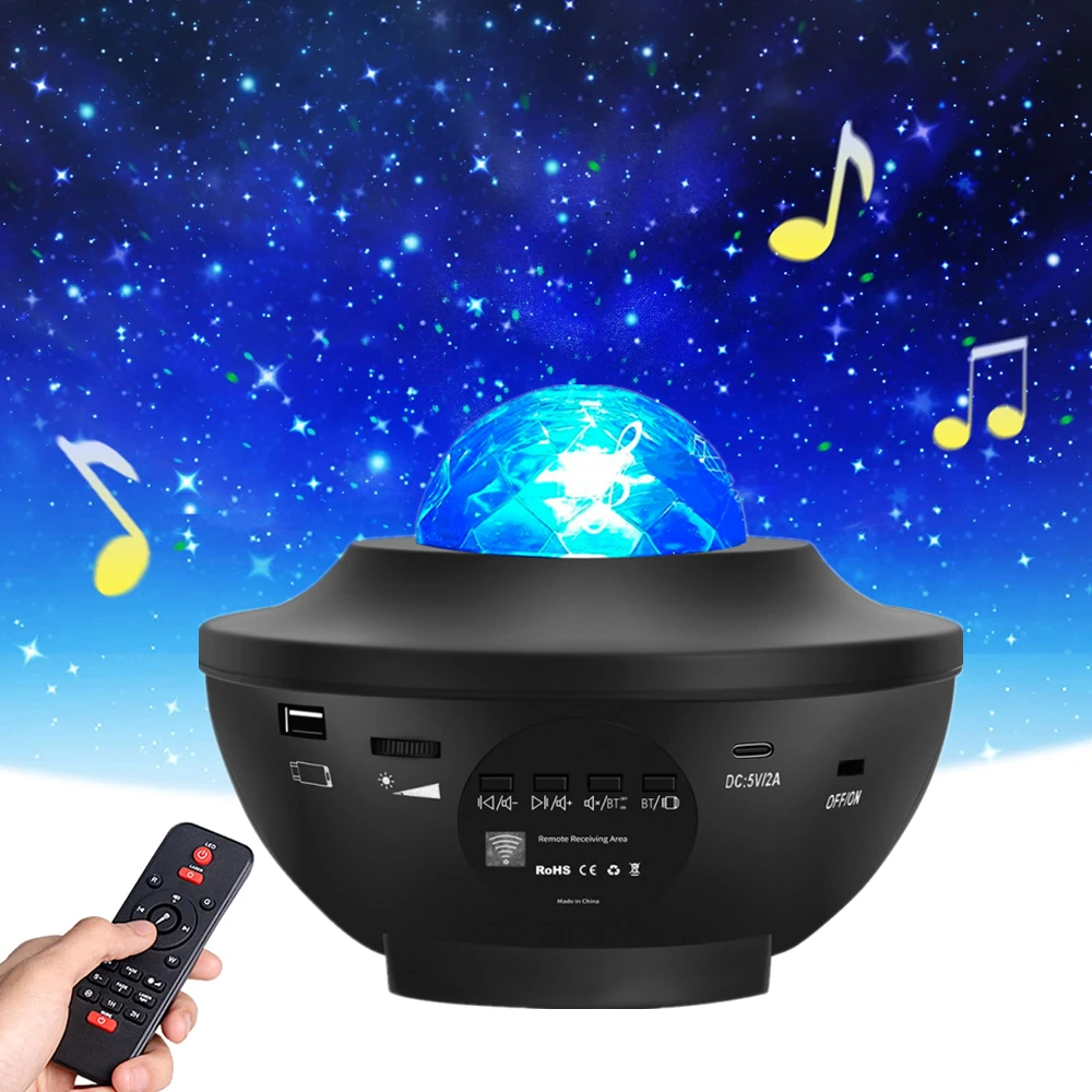 3 in 1 LED Star Projector Light Ocean Wave Star Galaxy Night Lamp Color Change 
