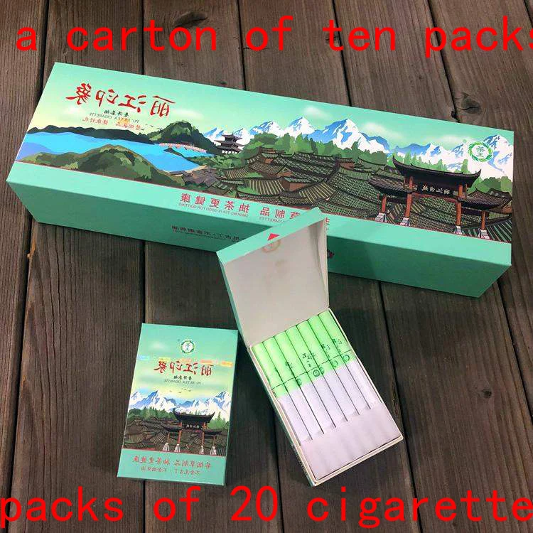 cyan-blue Ten packs Чай сигареты травяные очистка легких, чтобы бросить курить или нет никотин и табачные сигареты чистые легкие - Цвет: cyan-blue Ten packs