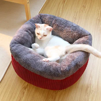 

All Season Deep Sleep Cotton Cat Bed House Pet Nest Warm Summer Cat House Cat Sleeping Bag Soft Comfortable Pet Supplies
