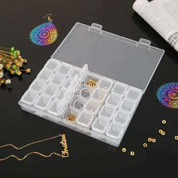 

28 Cells DIY Diamond Painting Storage Box Tool Accessories Rhinestones Organizer Beads Jewelry Kit Case Home Storage Box