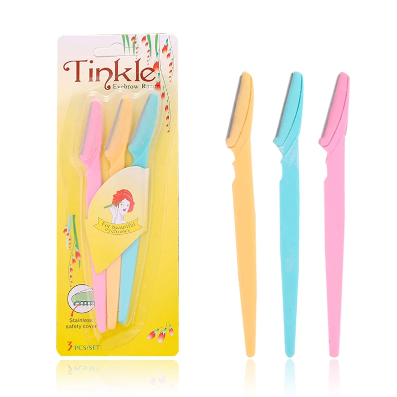 

3pc Women Eyebrow Razor Facial Hair Remover Eyebrow Trimmer Sharp Mini Makeup Knife Blade Eye Brow Shaping Hair Remover Tool