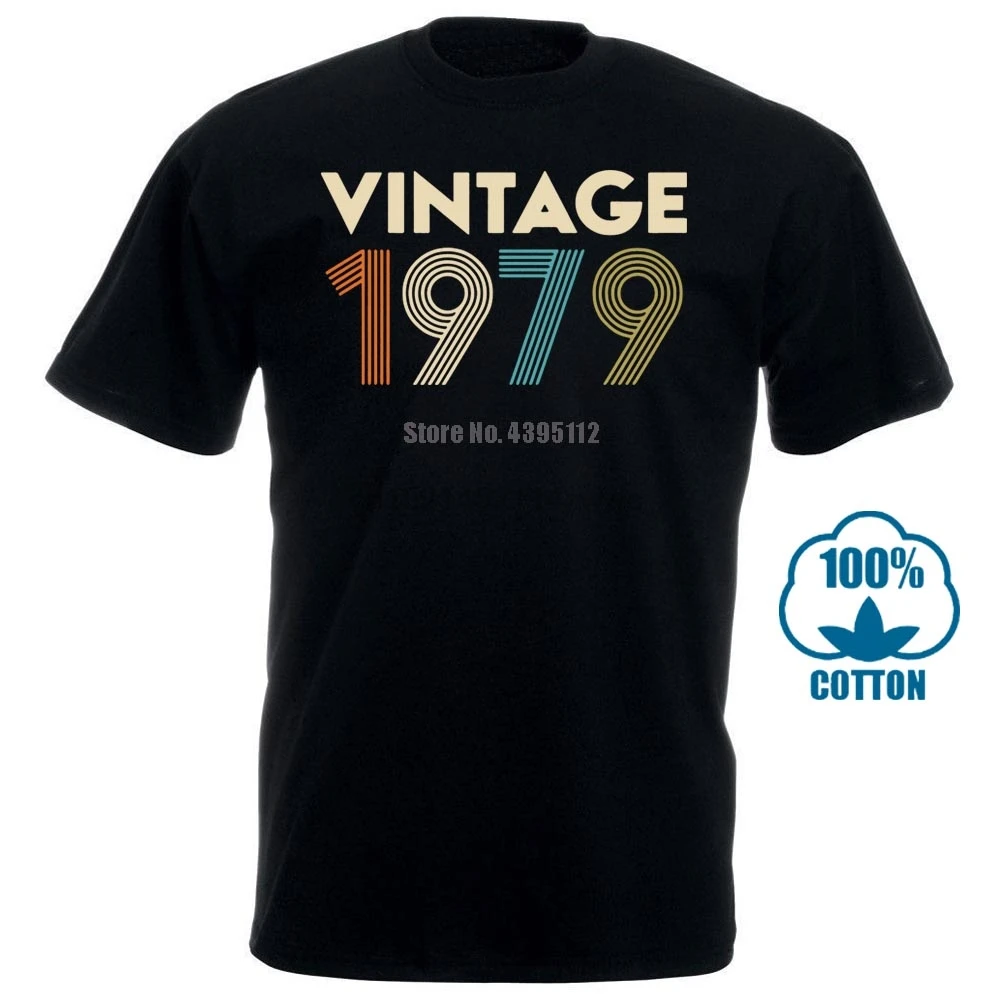 Винтажная Мужская футболка 1979 черная хлопковая S 6Xl |