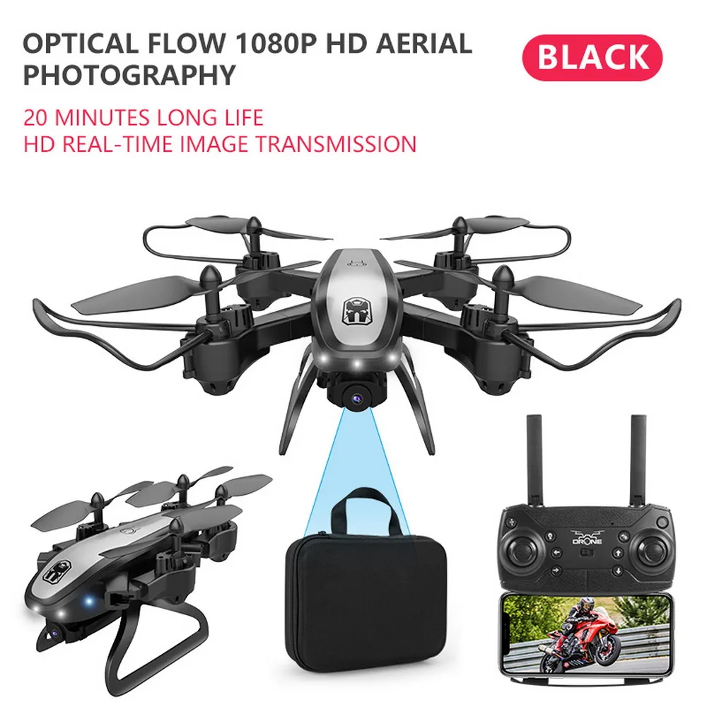 Дрон KY909 HD 4K WiFi видео live fpv Дрон светильник с потоком держать высоту четырехосный самолет одна кнопка взлет Дрон с камерой - Цвет: 1080P8