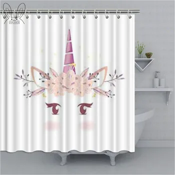 

Cartoon Unicorn Shower Curtain For Kids Decor Waterproof Bathroom Curtain Polyester Fabric Bath Curtain Shower Curtain Sets