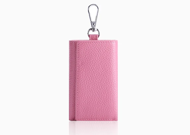 Leather Key Bag Men And Women Multi-functional Three-fold Wallet Full-grain Leather Keychain Bag Fashion Card Holder Purse