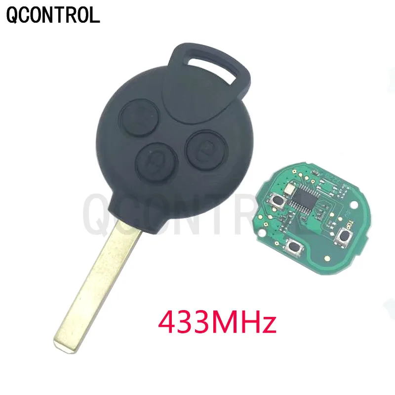 QCONTROL 433 МГц полный дистанционный ключ для Mercedes-Benz Smart Fortwo 451 2007 2008 2009 2010 2011 2012 2013 PCF7941 чип