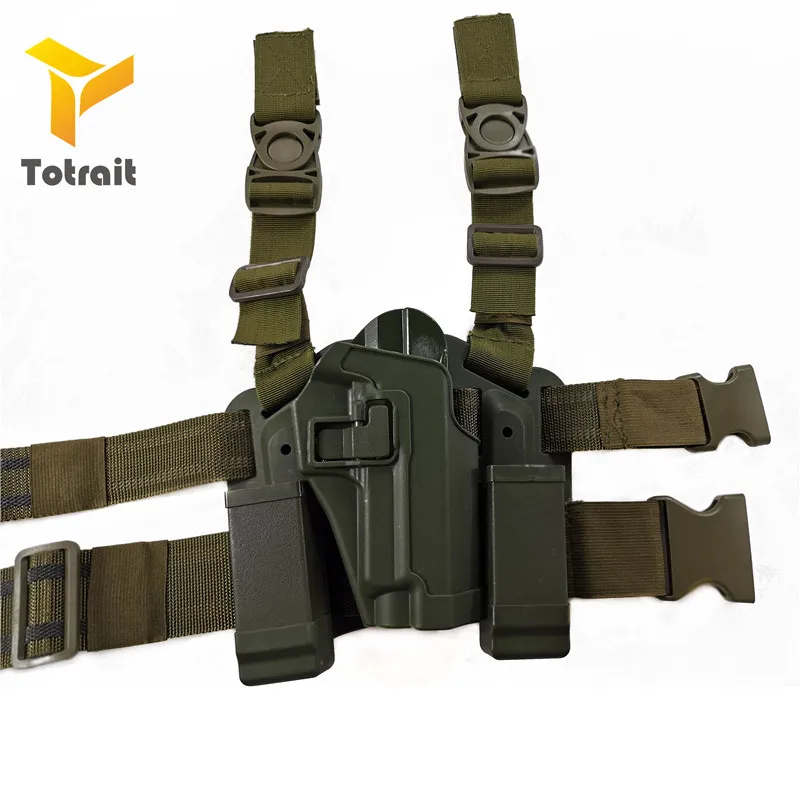 

Totrait Tactical CQC Thigh Holster Combat Pistol Polymer Drop Leg Holster For Sig P226 black/green/sand