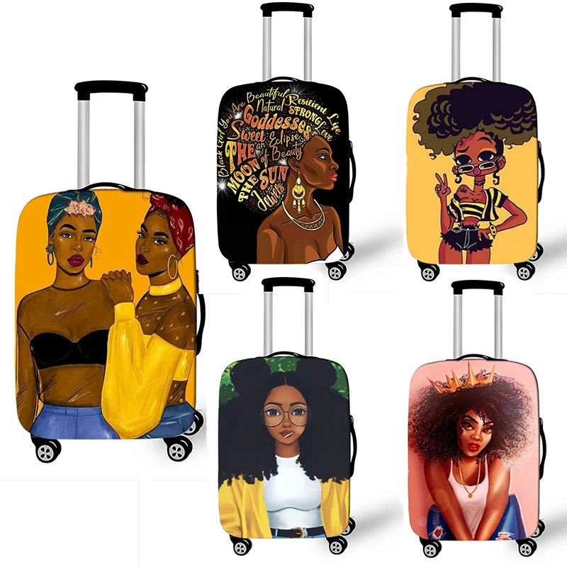 Case Suitcase-Cover Travel-Accessories Trolley Elastic African Girl Afro for 18-32-Inch