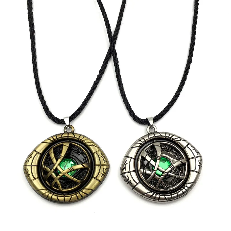 

Doctor Strange Rotated Necklace Vintage Eye Pendant Jewelry With Rope Chain For Sweater Chain 10pcs/lot