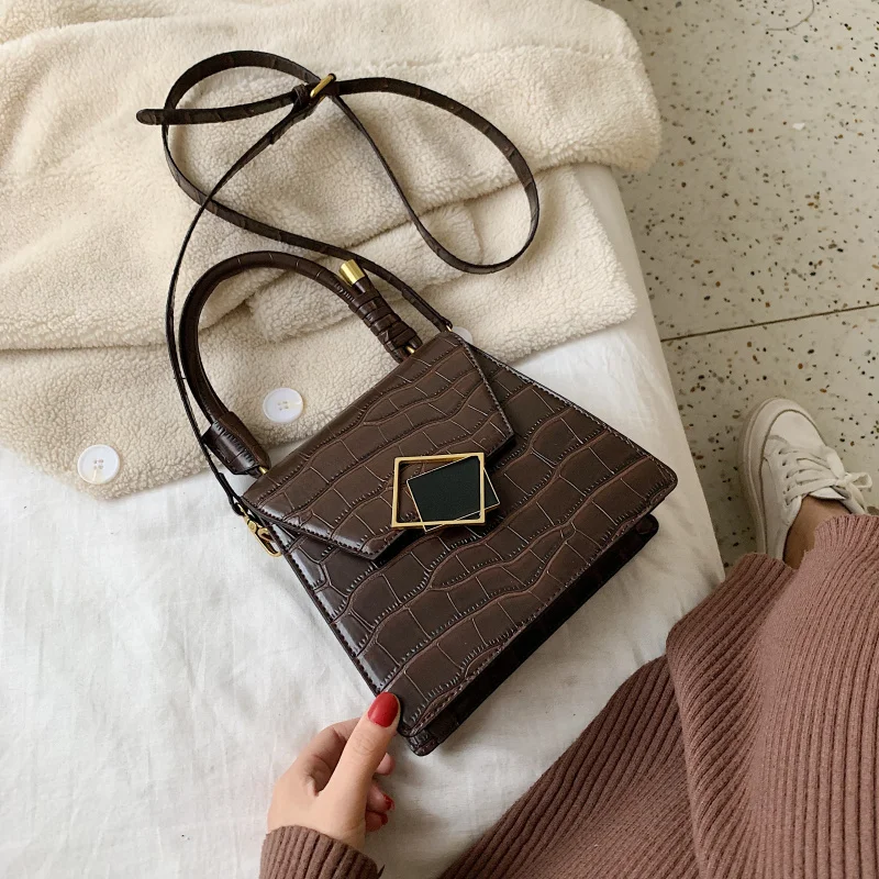 Women Stone Pattern PU Leather Small Crossbody Bags for Women Shoulder Messenger Bag Lady Luxury Handbags Fashion Totes