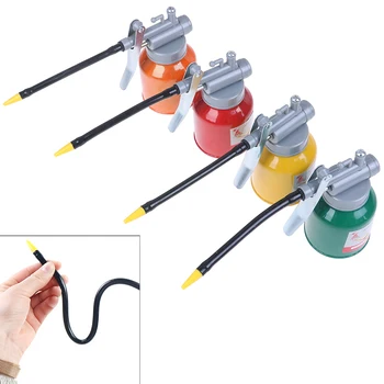 

250ml Aluminum High Pressure Pump Oiler Lubricating Oil PVC Plastic Machine Oiler Grease Flex Gun Pipe Length : 125mm