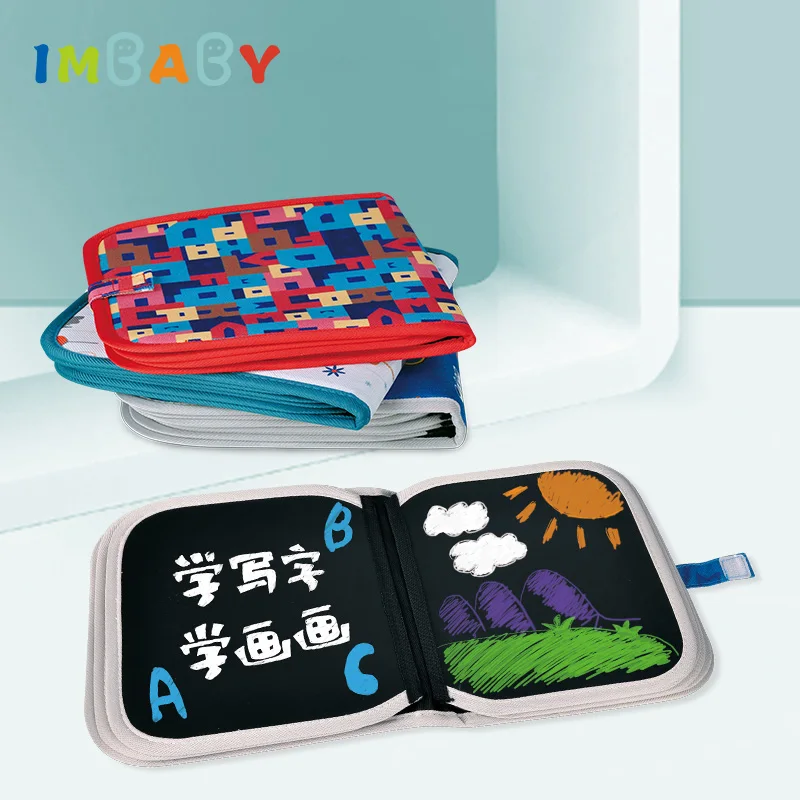 

IMBABY Baby Cloth Book Education Book Hand-Painted Frame Canvas Panel DIY Craft Painting Children Learning Toys For Kids