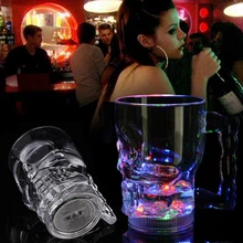 Жидкостный активированный Светодиодный светильник с изменением цвета, мигающий светящийся светильник с изображением черепа