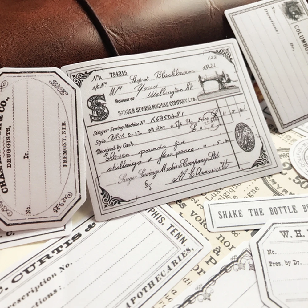 28Pcs/Pack Diary Vintage Record Label Tags Daily Sticker DIY Craft Scrapbooking Album Junk Journal Planner Decorative Stickers