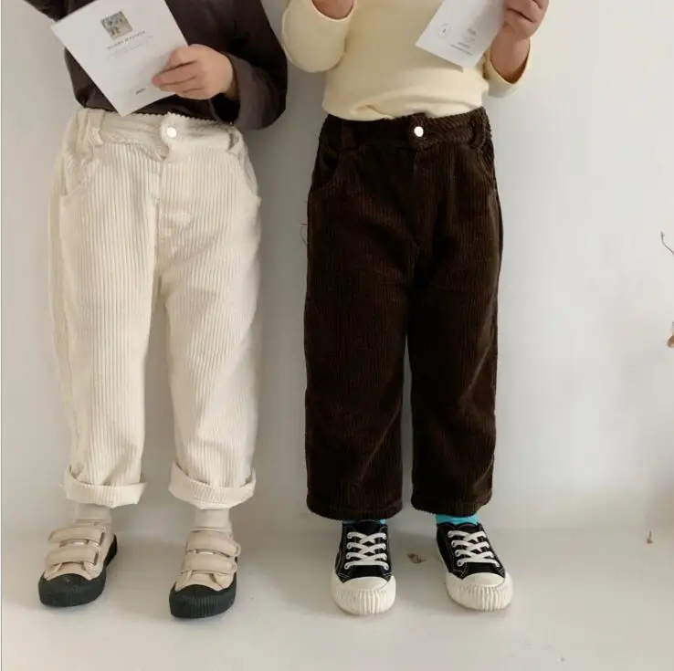 

2019 Hot Selling Girls Boys Corduroy Harem Pants Autumn Winter Fashion Kids Pants 1-6T PQ244