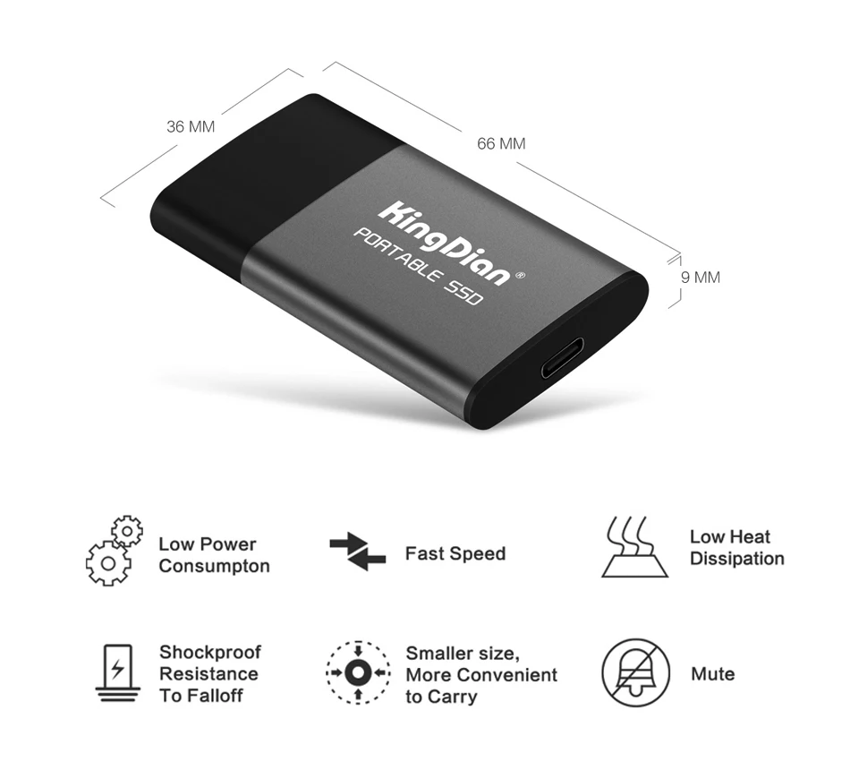 KingDian Портативный SSD 1 ТБ 120 ГБ 240 ГБ 500 Гб SSD жесткий диск внешний твердотельный накопитель USB 3,0 1,8 ''внешний твердотельный накопитель для