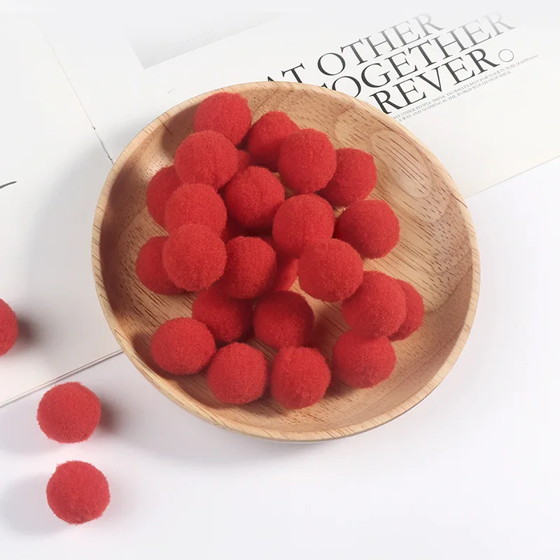 Красный помпон 8/10/15/20/25/30 мм Мини пышная Нижняя Pom Poms помпонами ручной работы для детей игрушки свадебный Декор DIY товары для шитья и рукоделия