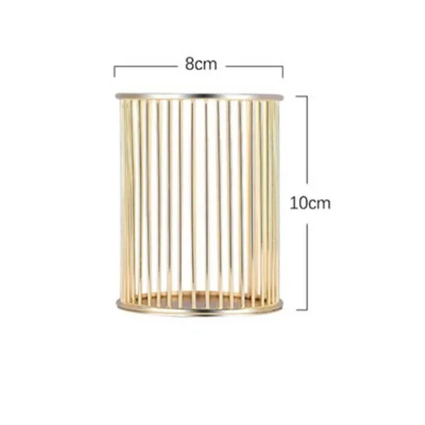 gold style 2 Многофункциональный Железный держатель ручки круглый органайзер кисточек для макияжа Золотой Настольный канцелярский контейнер офисный школьный ящик для хранения Ins подарок - Цвет: gold style 2