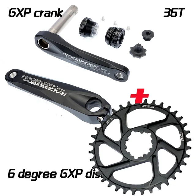 6 degrees 36T Fahrrad kurbel гоночный велосипед MTB GXP Kurbel алюминиевый легиер Mit Boden Kurbel 170 crank platte rot 32 T 34 T 36 T 38 T - Цвет: 6 degrees 36T