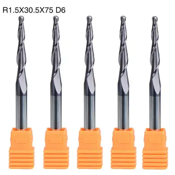 

2-Flute End Mill Bits CNC Tool Metalworking Supplies 6mm Shank Tapered