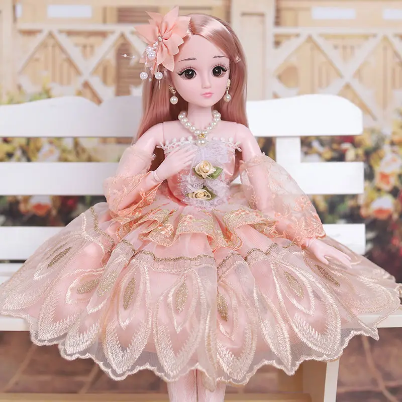 60 см девочка кукла игрушки для детей Мода DIY подвижная шарнирная кукла принцессы с платьем набор игрушка на день рождения макияж детский подарок